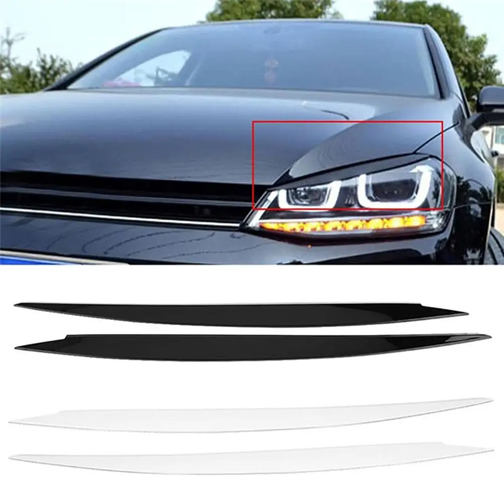 

70% HOT SALES 1 Pair Car Headlight Eyebrow Eyelids Trim Cover Sticker Decor Suitable for Golf 7