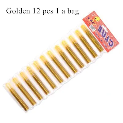 12pcs 12 шт., для рисования, блестящий порошок, цветной клей, карандаш, сделай сам, серебряная пудра, украшение, супер жидкий клей, ручка, детская живопись, искусство - Цвет: 12pcs