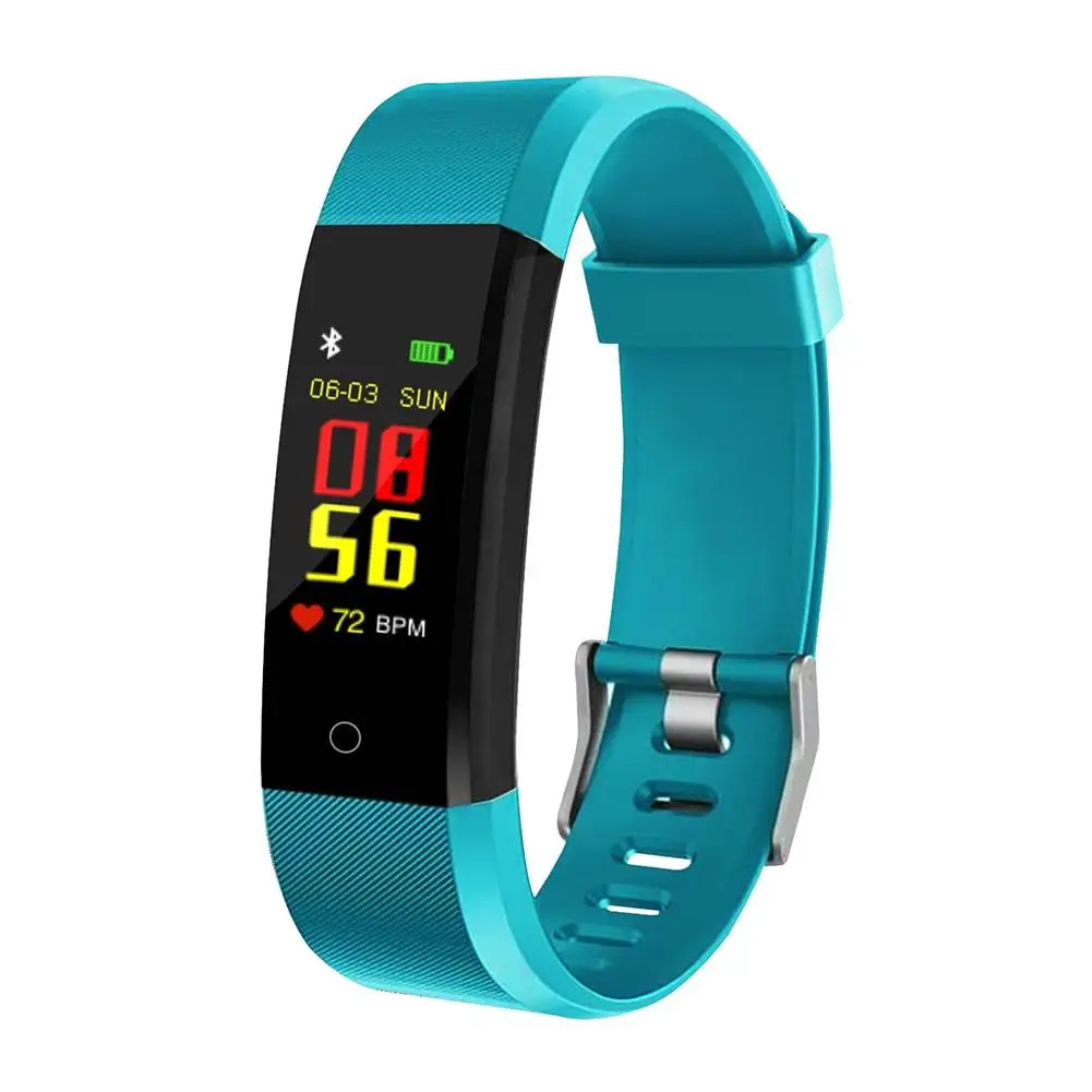 Умный Браслет, 0,96 дюймов, цветной экран, спортивные Смарт-часы, измерение артериального давления, динамический мониторинг сердечного ритма, подсчет шагов - Цвет: Green