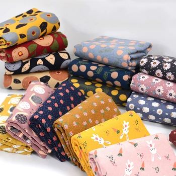 

140x50cm autumn and winter fabric cartoon christmas flower pure cotton Brushed cloth flannelette making clothes 210g/m