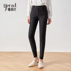 YERAD осенние женские черные брюки-карандаш офисные женские брюки с высокой талией эластичные леггинсы