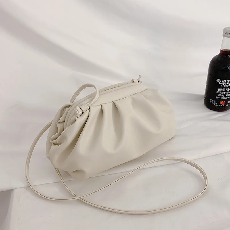 White Small Женская простая сумка-мессенджер из пельменей, дизайнерская Ретро, новая мода, облачная женская сумка через плечо, сумка-клатч - Цвет: White Small