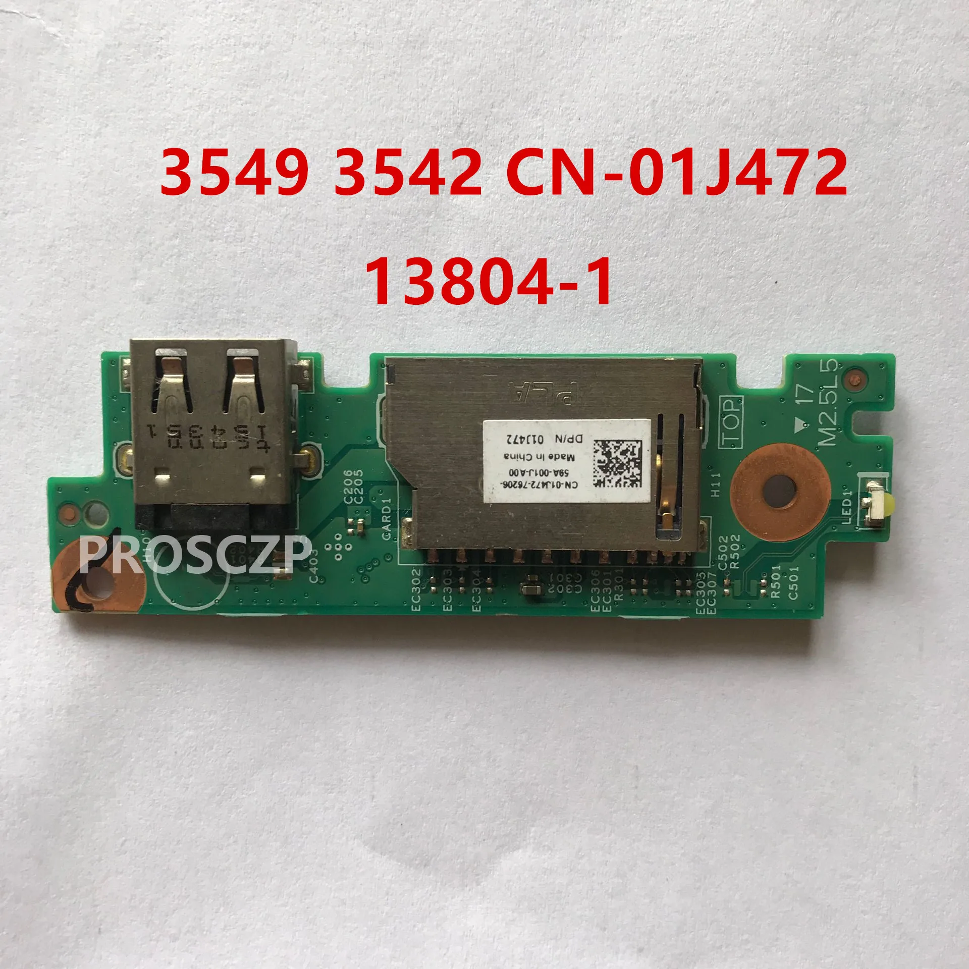 

Free shipping for Inspiron 3000 3541 3542 SD Slot USB Board with cable CN-01J472 1J472 13804-1 100% working well