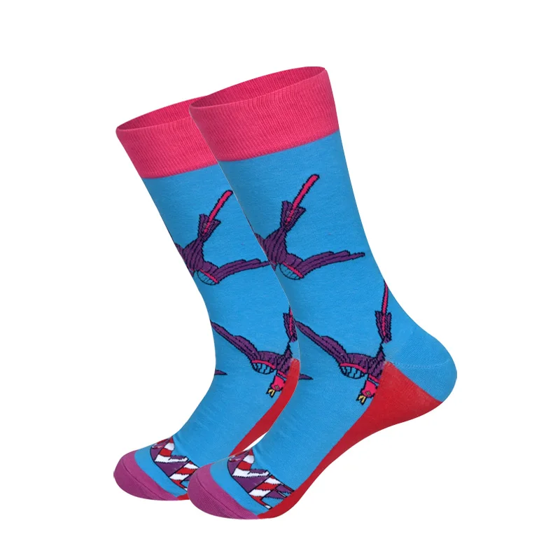 Счастливые мужские носки в стиле Харадзюку С LIONZONE рисунком; забавные носки из чесаного хлопка; повседневные Свадебные носки; яркие носки для скейтборда - Цвет: 12