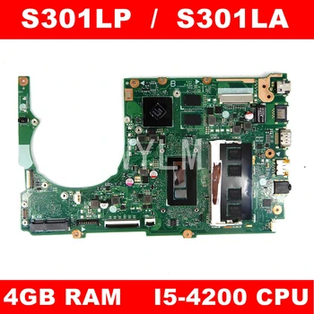

S301LP With i5-4200 CPU 4GB RAM Mainboard REV2.2 For ASUS S301L S301LA Q301LA S301LP Laptop Motherboard 100% Test free shipping