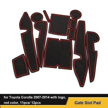 

Car Styling Door Gate Slot Pad For Toyota Corolla 2007 - 2014 With Logo Non-Slip Gate Slot Mat Rubber Cup Holder Sticker