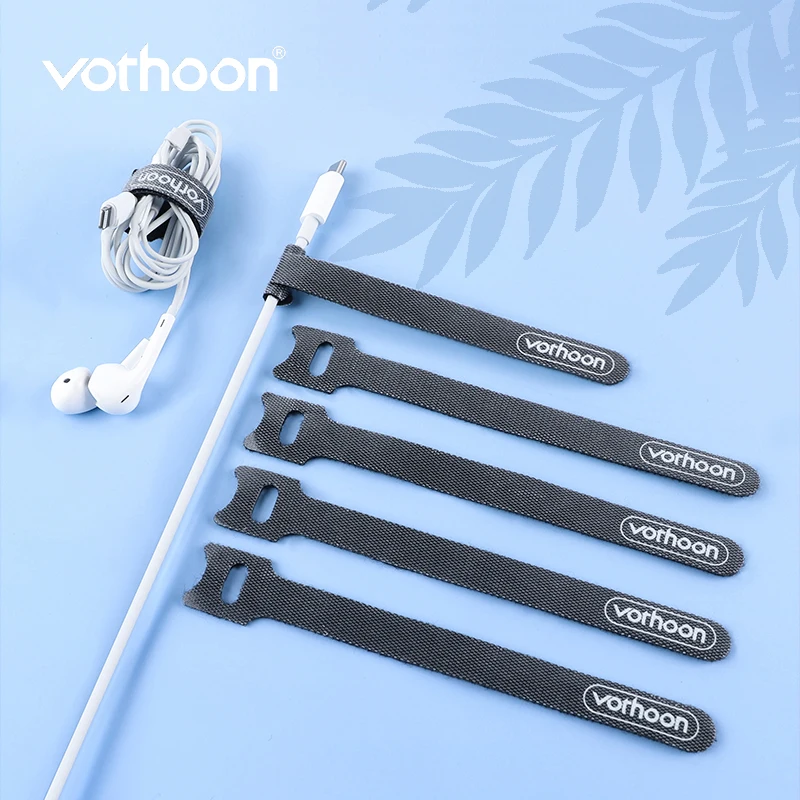 

Vothoon 20PCS Cable Organizer Phone Cord Management Mouse AUX HDMI Earphone Wire Winder Ties Winding Nylon Hook Loop Fixed Cable