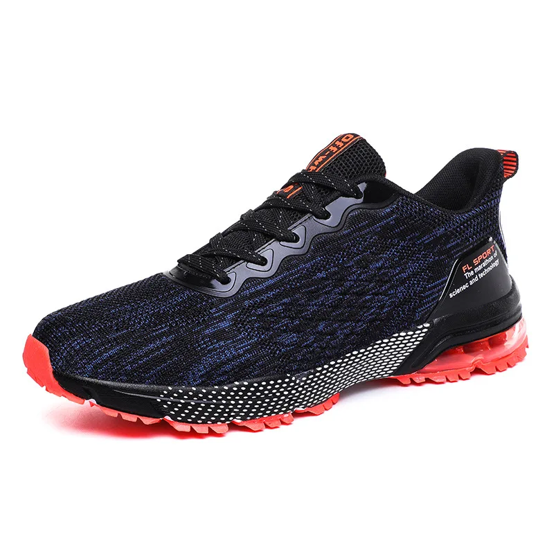 

2019 New Men's spring and autumn breathable flying woven mesh shoes with wild shoes students air cushion bottom tennis shoes