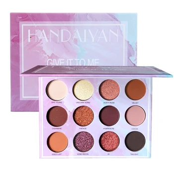 

New Marble Pattern Matte Eye Shadow Long Lasting Eyes Makeup Palette 12 Colors Glitter Eyeshadow Palette