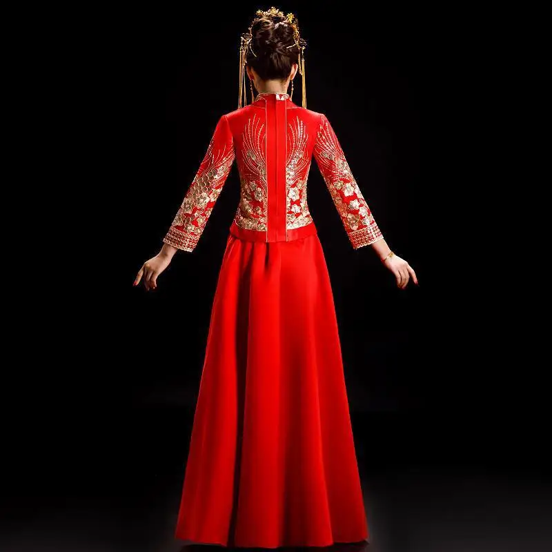 Get Married The New 2020 Wedding Toast Under Chinese Style Wedding Kimono Wedding Clothes Show Female In The Autumn