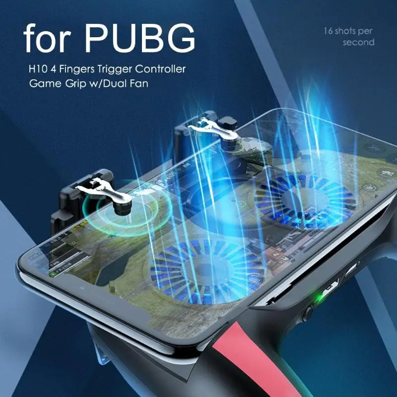 Новинка 4,7, H10, 4 пальца, триггер, игровой контроллер, игровая рукоятка, два вентилятора, 6,5-дюймов, мобильный телефон, Gemapad, Джойстики для PUBG