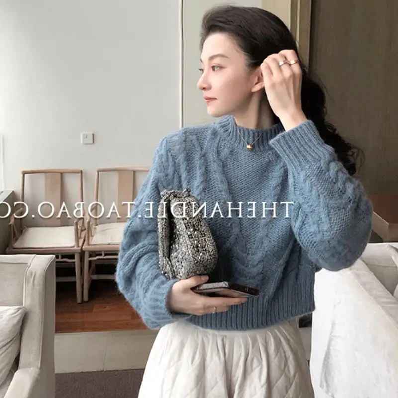 

New Winter Sweater Women Pullover Girls Tops Knitting Vintage Autumn Female Knitted Outerwear Warm Sweaters Oversize Plus size