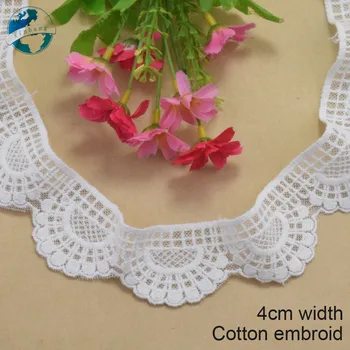 

4cm width cotton embroid sewing ribbon guipure lace trim or fabric warp knitting DIY Garment Accessories wedding lace#2898