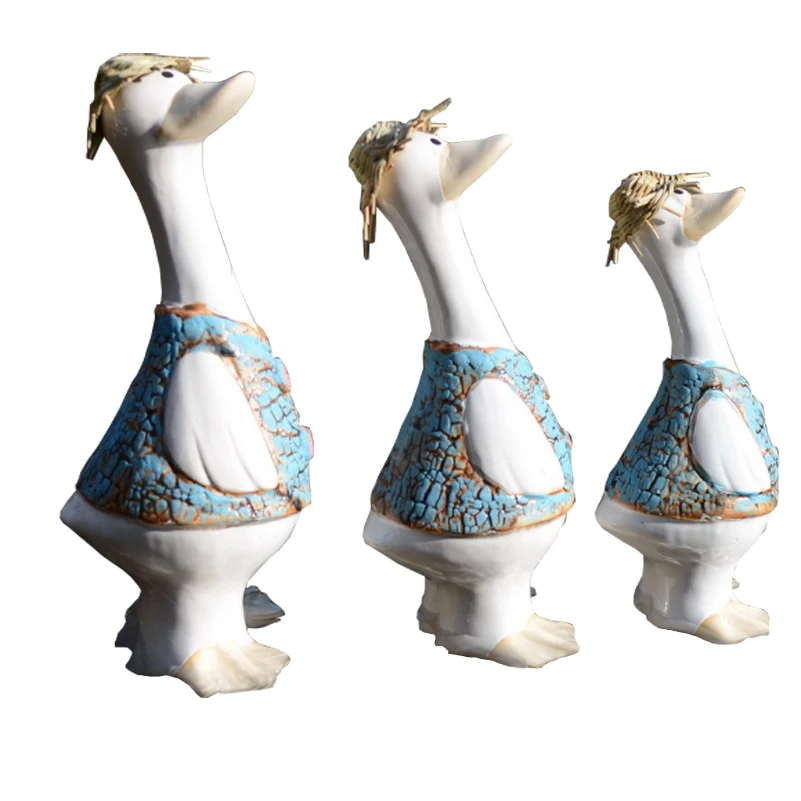 3PK of set Duck Резиновая утка наружная декоративная статуэтка животного украшение сада для газона и двора - Цвет: 3PK of set Duck