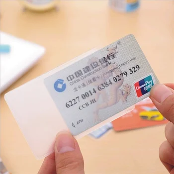 

10pcs Transparent ID Card Holder Girl PVC Bus Car Bank Ic Card Business Credit Card Cover Card Case