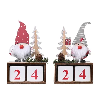 

Santa Claus Doll with Wooden Pine Cone Calendar Ornaments for Xmas Christmas Event Christmas Eve Home Table Decoration