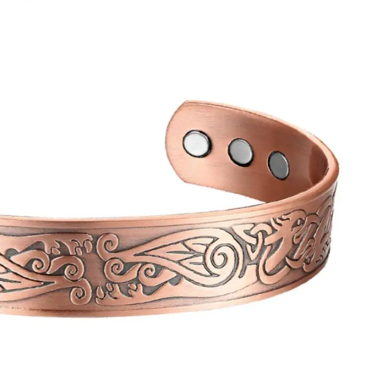 Classic Vintage Rose Gold Color Carved Flower and Bird Bracelet