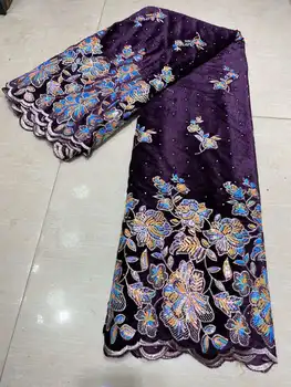 

Bestway New African Velvet Lace Fabric 2020 High Quality Nigerian Women Party Sequin Soft Embroidery 5 Yards French Lace Fabric