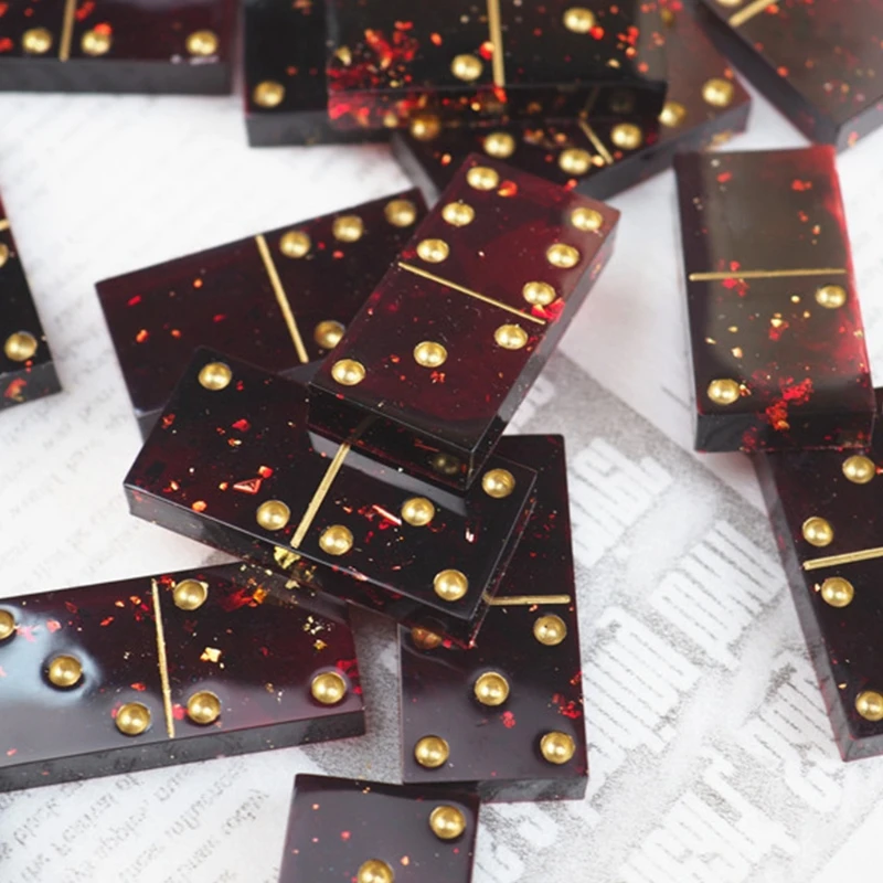 Crystal Epoxy Resin Game Mold Dominoes Casting Silicone Mould DIY Crafts Jewelry Making Tools