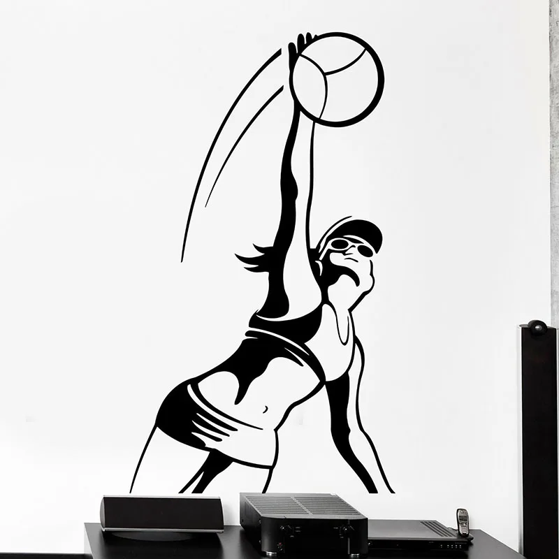 Volleyball Wall Decal Sexy Sport Girl Female Wallpaper Door Window Vinyl  Sticker Teens Bedroom Dorm Stadium Interior Decor E808
