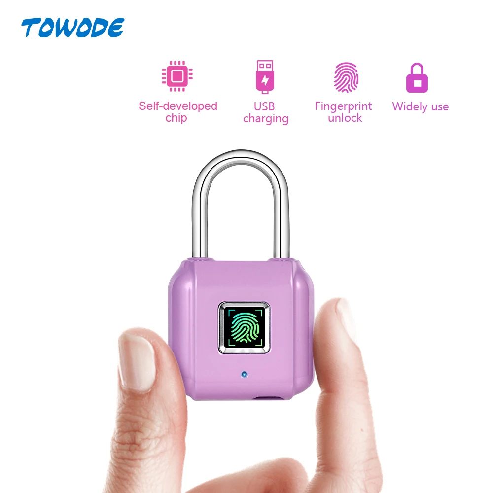 Towode Mini Anahtars z USB arj Parmak Izi Ak ll Asma Kilit Kap I in 