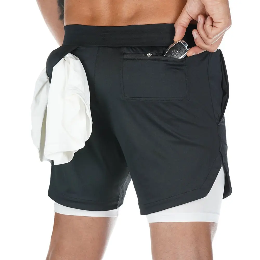 Khaki US S//Tag L Musgneer Men/'s 2 in1 Gym Workout Shorts Quick Dry Training Running Short Pants with Pocket