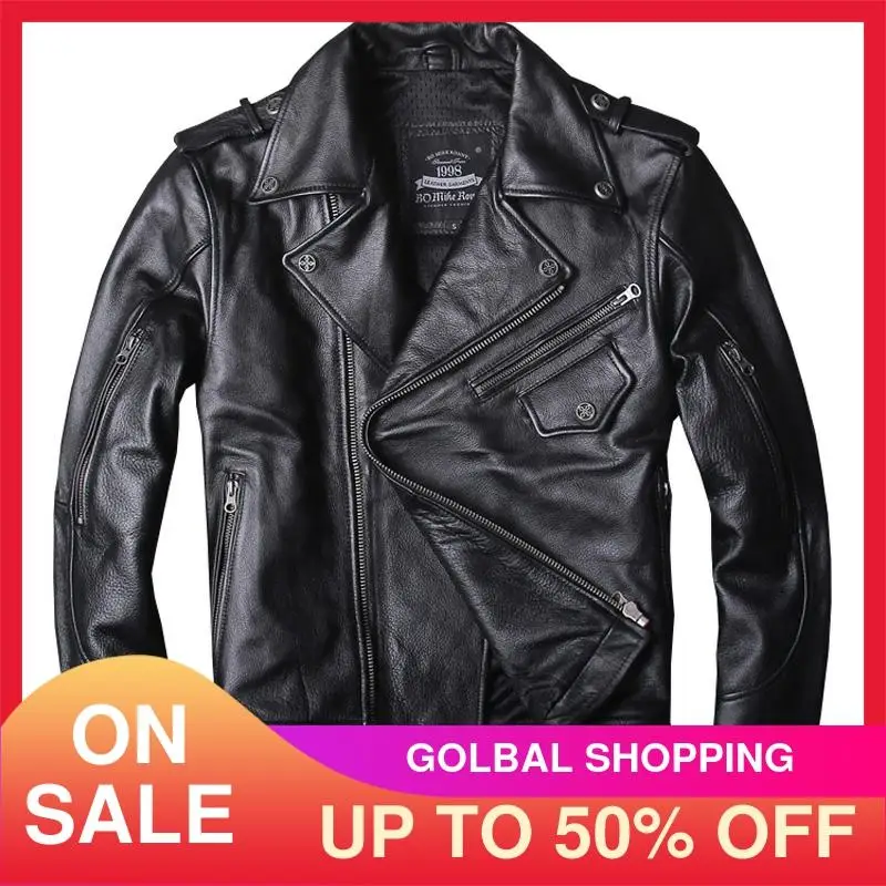 2021 черные мужские американские мотоциклетная кожаная куртка размера плюс XXXXL