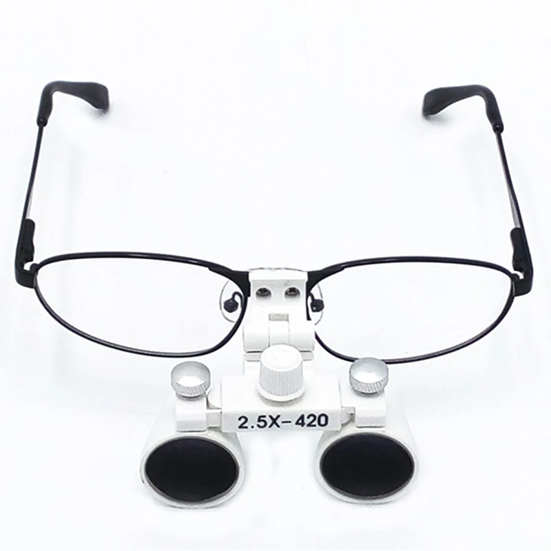 Surgery Dental Loupes 2.5X 3.5X Binocular Magnifier with Metal Frame Eyeglass for Surgical Dentist White Black Surgery Loupes
