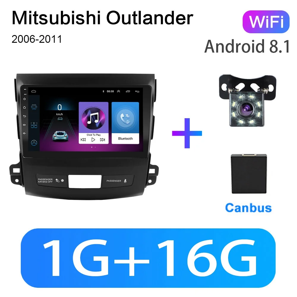 WIFI 1G-16G-8LED 2G+ 32G 9 дюймов 2din Android 8,1 GO Автомобиль Радио DVD плеер для Mitsubishi Outlander XL/Peugeot4007 2006-2011 автомобиль радио gps WI-FI - Цвет: WIFI 1G-16G-8LED