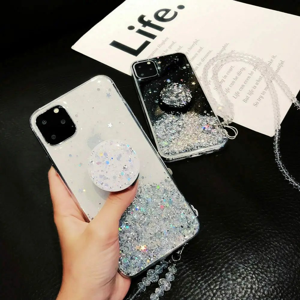 Bling Glitter Case For Iphone 11 Pro Max 11 Pro 11 Xs Xr X Xs Max 6s 6 7 8 Plusslim Case With Stand Holder Phone Cases Socket Fitted Cases Aliexpress