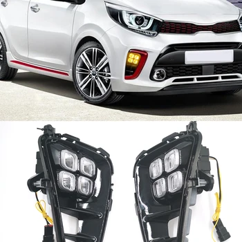 

1 Pair LED Fog Lights DRL LED headlight Daytime Running Light For Kia Picanto 2017 2018 2019 Front Bumper Lamp Assembly