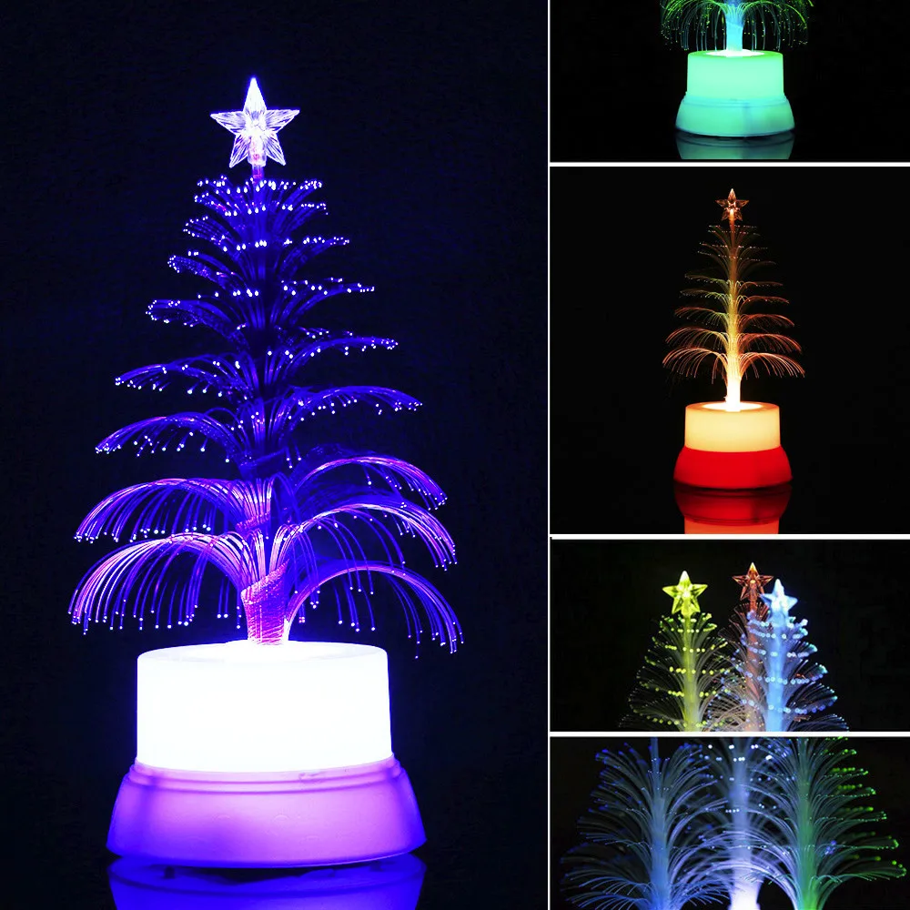 Merry Christmas LED Color Changing Mini Xmas Tree Home Table Party Decor Charm Flash christmas tree #3b05 (2)