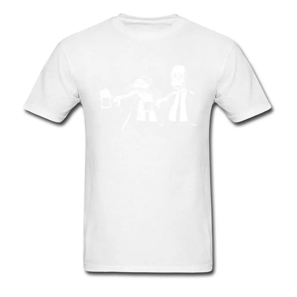 Slim Fit Men's Tshirts O-Neck Short Sleeve 100% Cotton Pulp_Simpson_2_7099 Tops Shirt Casual Sweatshirts Top Quality Pulp_Simpson_2_7099 white