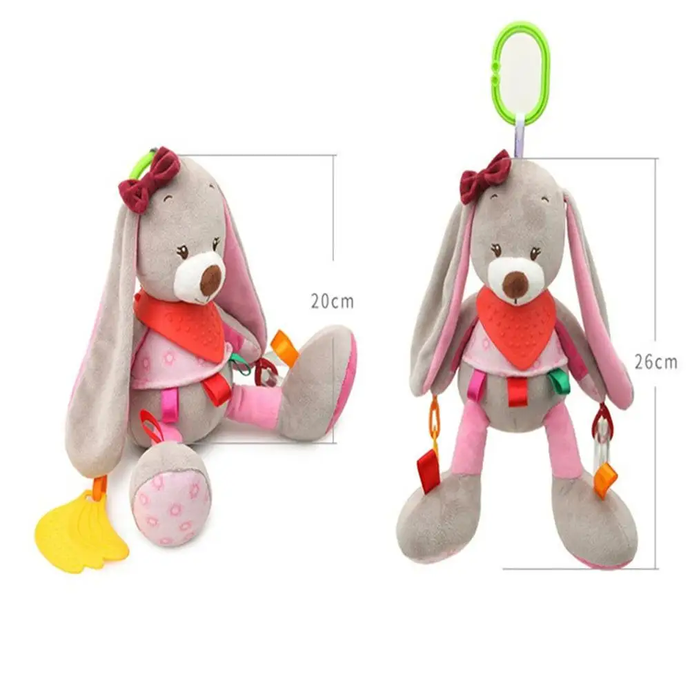 rabbit Высокое качество Красочные хлопковые детские животные плюшевые игрушки Мобильная кроватка кровать коляска подвесное сиденье в автомобиль детские развивающие погремушки - Цвет: rabbit