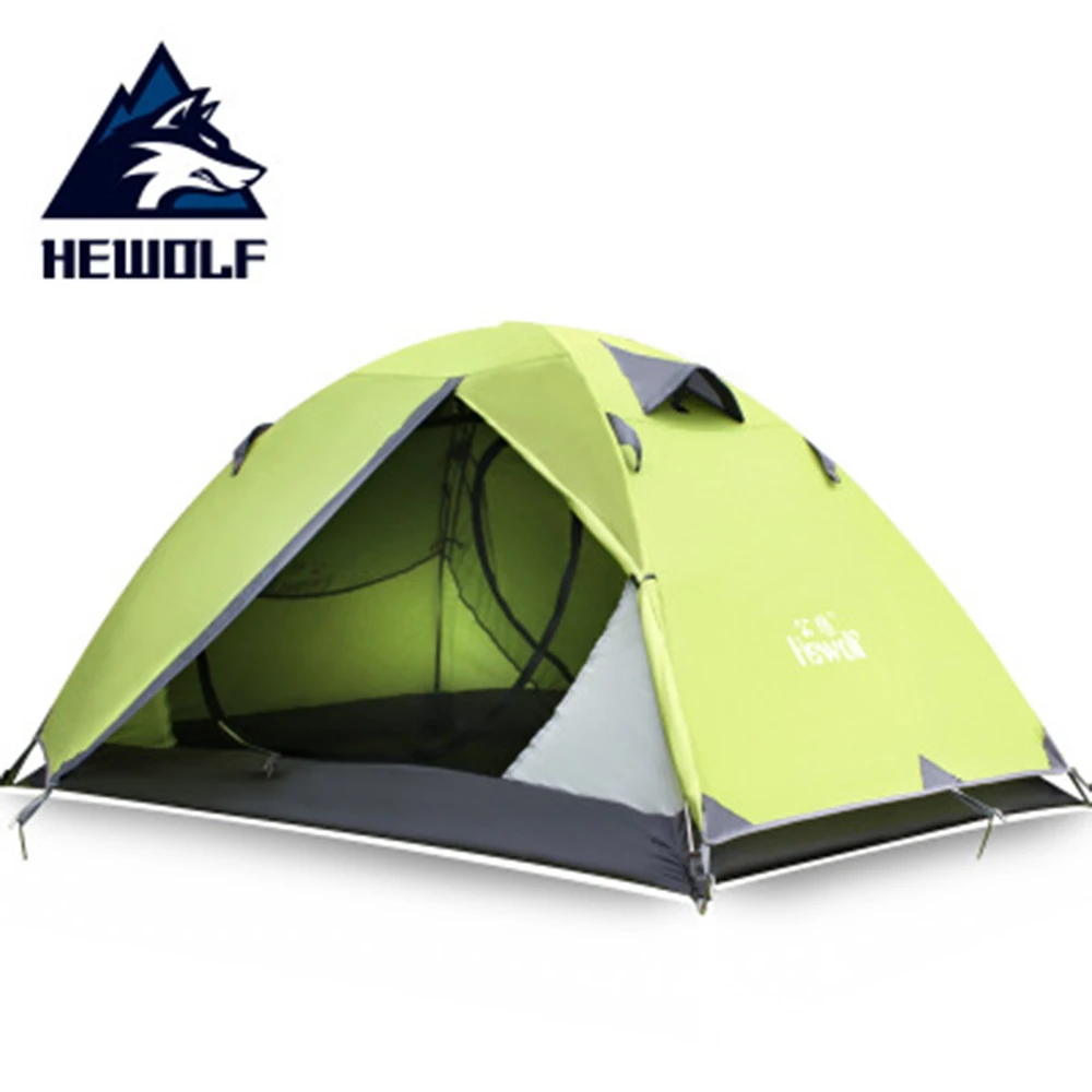 

HEWOLF 2 Person 4 Season Camping Tent Outdoor Camping Tent 210T 210D Aluminium waterproof camping hiking Tent 2.4kg Ultralight