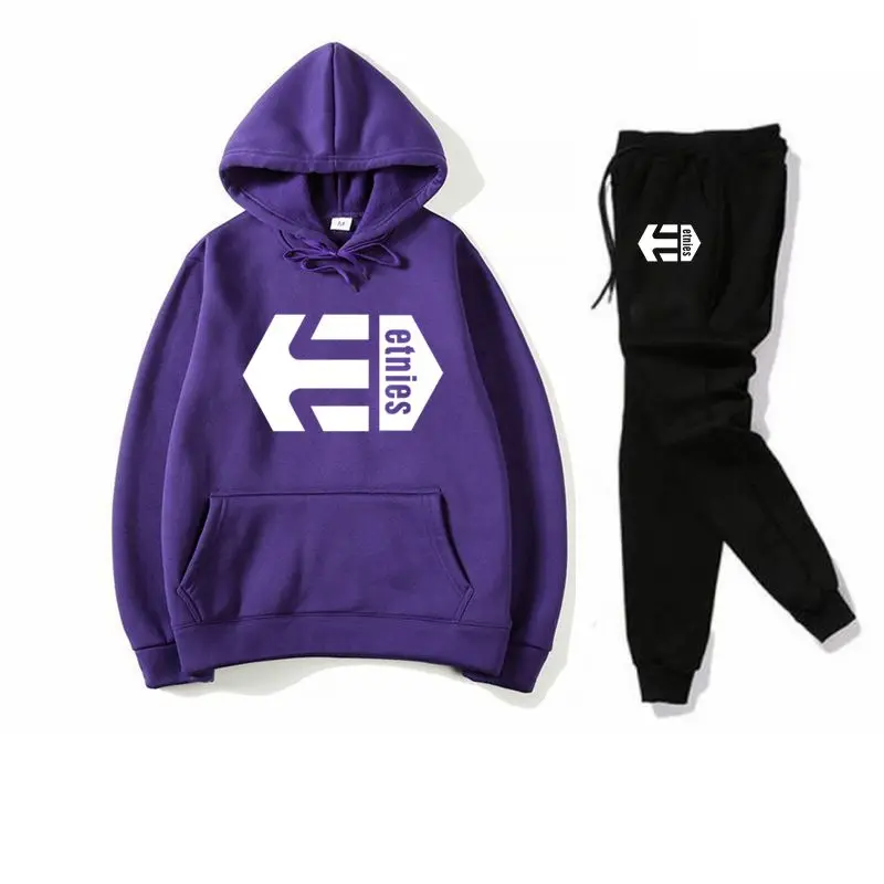 purple Для мужчин s толстовки Модные Etnies бренд, с изображением букв, толстовка в стиле "кэжуал" Для мужчин из хлопка высокого качества с принтом кофты в стиле «хип-хоп» с капюшоном - Цвет: purple