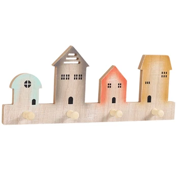 

Wooden Wall Hook Door Mounted Shelf Holder Hat Coat Clothes Bag Robe Hook Home Decoration Key Wall Organizer Racks