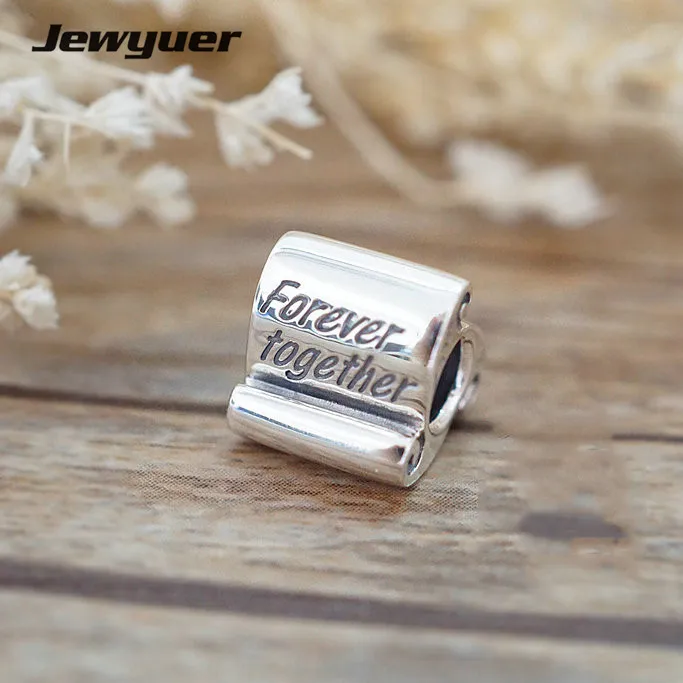 Серебряные амулеты forever together, 925 пробы, серебряные ювелирные изделия, подходят для браслетов с бусинами, сделай сам, оценочные материалы, подарок для лучшего друга BE248