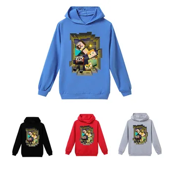 

Minecrafters Hooded collar Clothes Sweatshirts Long Sleeve Christmas Shirt Creeper Cosplay jacket kids Boys Girls Outwear Cotton