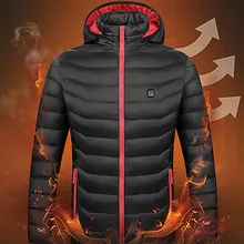 Feitong зимняя куртка для мужчин и женщин Smart USB Брюшная спина Электрический нагрев теплый пуховик хлопок Мужская одежда masculino