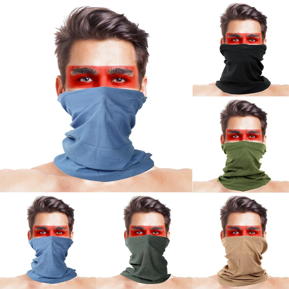 mens linen scarf 5Pcs Solid Color Splash-proof Anti UV Windproof Face Cover Neck Gaiter Cycling Fishing Scarf Stop The Flying Spit for Summer mens blanket scarf