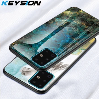 

KEYSION Tempered Glass Case for Samsung Galaxy S20 Ultra S10 S9 Note 10 Marble Phone Cover for Samsung A51 A71 50S 70 20 10 M30S