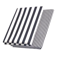 Booksew African Fabric Cotton Cloth Black and White Stripe Textile Patchwork Fabrics for Sewing Bed Sheet Material By the Meter