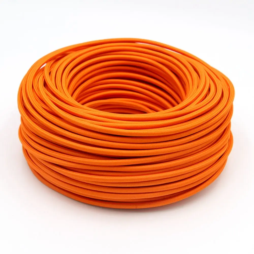 Orange 50 м 2 ядра 0,75 мм2 ТЕКСТИЛЬНЫЙ ШНУР Электрический провод гибкий тканевый кабель винтажный шнур лампы - Цвет: Orange