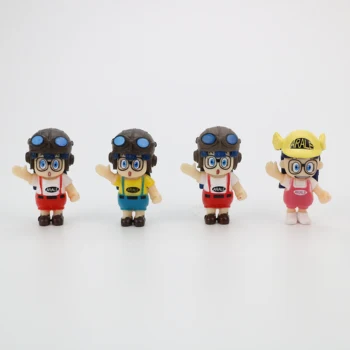

4pcs/set Doctor Slump IQ Arale Comic Anime Slump Toys Zakka For Kids Gift Cute Helmet Greetings 5CM Action Figure Toys