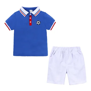 

2020 Summer Baby Boy Clothes Sets Kids Short Sleeve Football Polo Shirt Shorts 2pcs Children Outerwear Suit Toddler Clothing