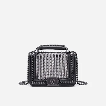

SHUNRUYAN 2020 Fashion Shoulder Bag Studded Chain Bag Fashion Pouch Bags Fashion Mini Shoulder Bag Ladies Small Lock