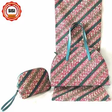 SISI элегантная дизайнерская парафинированная ткань с кружевом принты ткани женские две восковые сумки соответствующие 6 ярдов африканская восковая ткань для Partyv