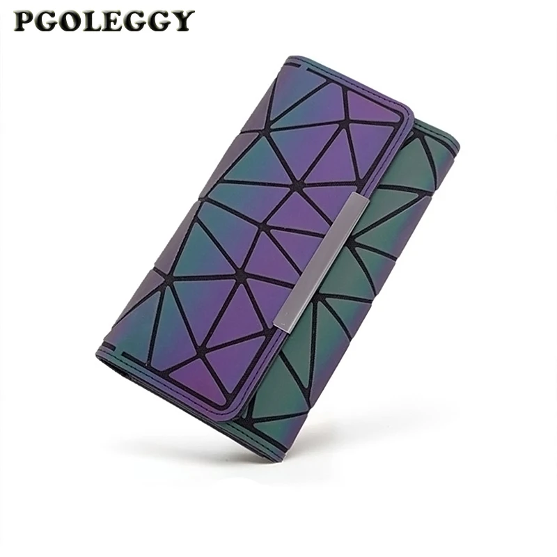 

Wallet Women New Money Clip Female Trifold Slim laser Luminous Thin Women Wallets Long Clutch Carteira Feminina Luxury Purse