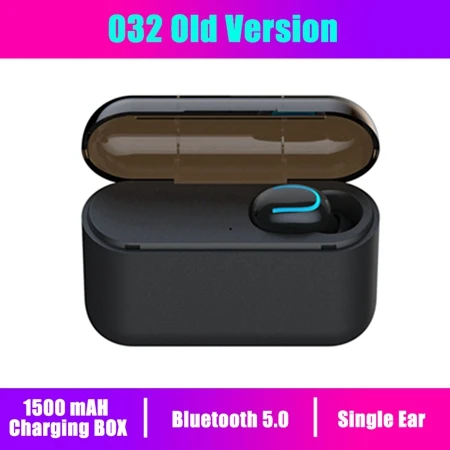 Новинка Q32 TWS 5,0 Bluetooth наушники с шумоизоляцией беспроводные наушники игровая гарнитура с микрофоном 2000 мАч светодиодный водонепроницаемый внешний аккумулятор - Цвет: Q32 Single Ear